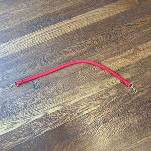 Clare V Red Leather Purse Strap with Gold Hardware